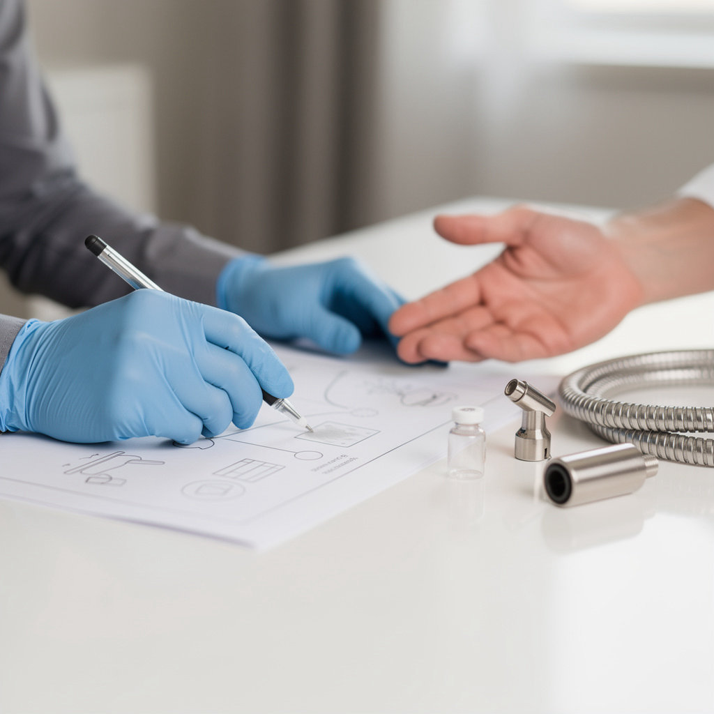 THRASHER PEST CONTROL technician explaining pest control treatment plan to homeowner in San Diego