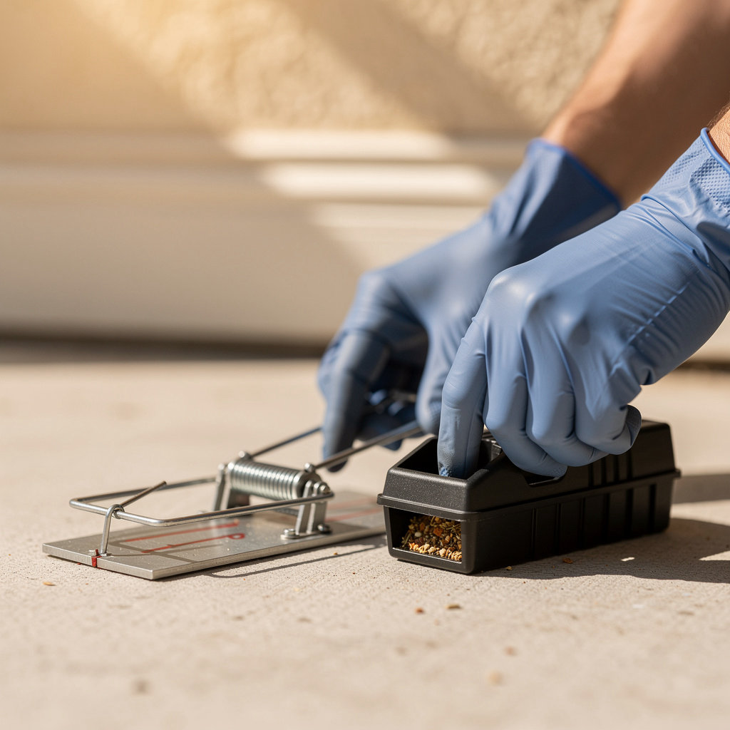 THRASHER PEST CONTROL expert sealing a home entry point to prevent rodent re-entry in San Diego